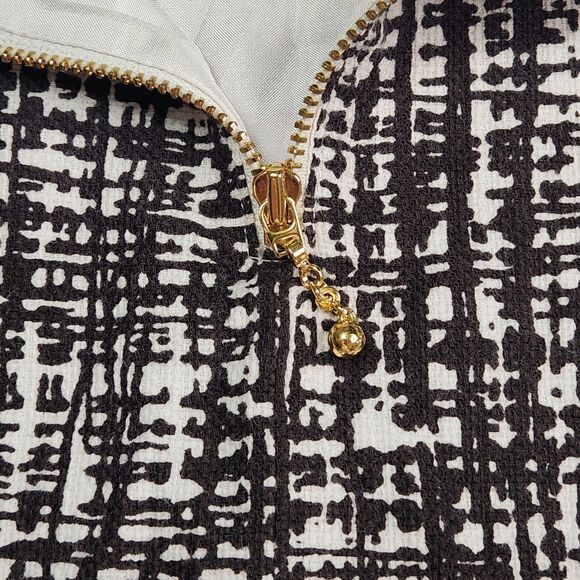 Kate Spade Skirt Size 10 Classsic Black White Abstract Geometric Grid Career - Picture 4 of 8